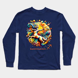 Surreal Sagittarius Archer Zodiac Sign Long Sleeve T-Shirt